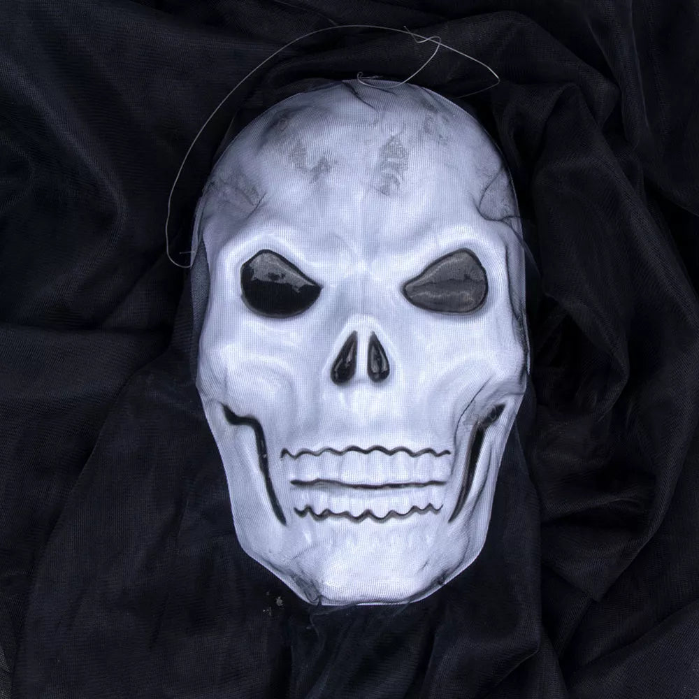 Halloween skull decoration with bleeding effect and corpse cloth pattern