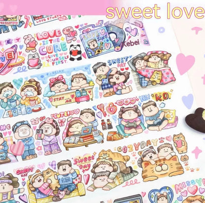 Haemorrhoid tape packaging stickers with cute cartoon characters on Japanese paper, 42 style options
