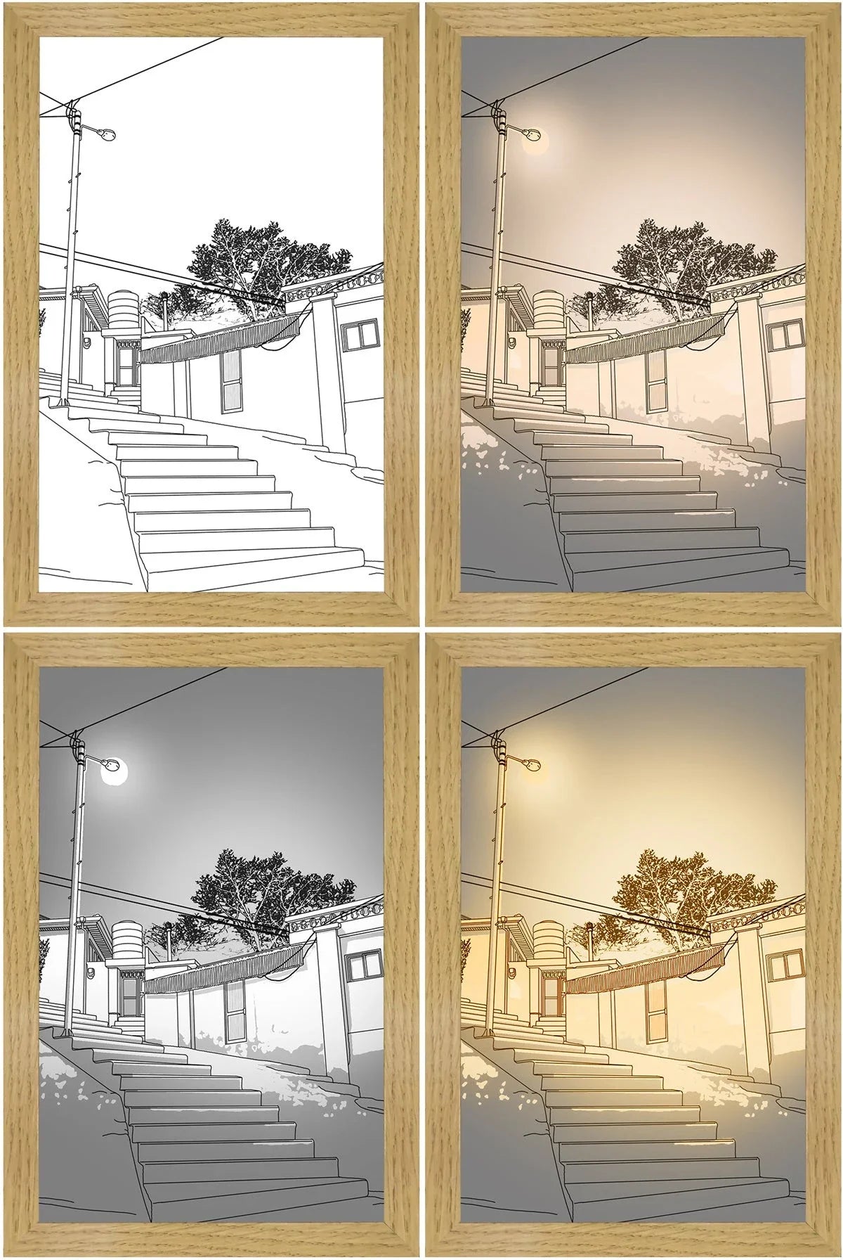 Illuminating Home Decor: Customizable LED Picture Light, featuring adjustable lighting modes and personalized ambiance for any room