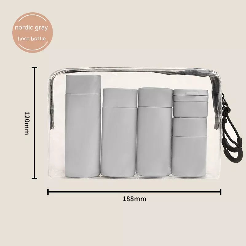 Travel Portable Filling Set Lotion Bottle in acrylic/PMMA, available in white, pink, gray, and green