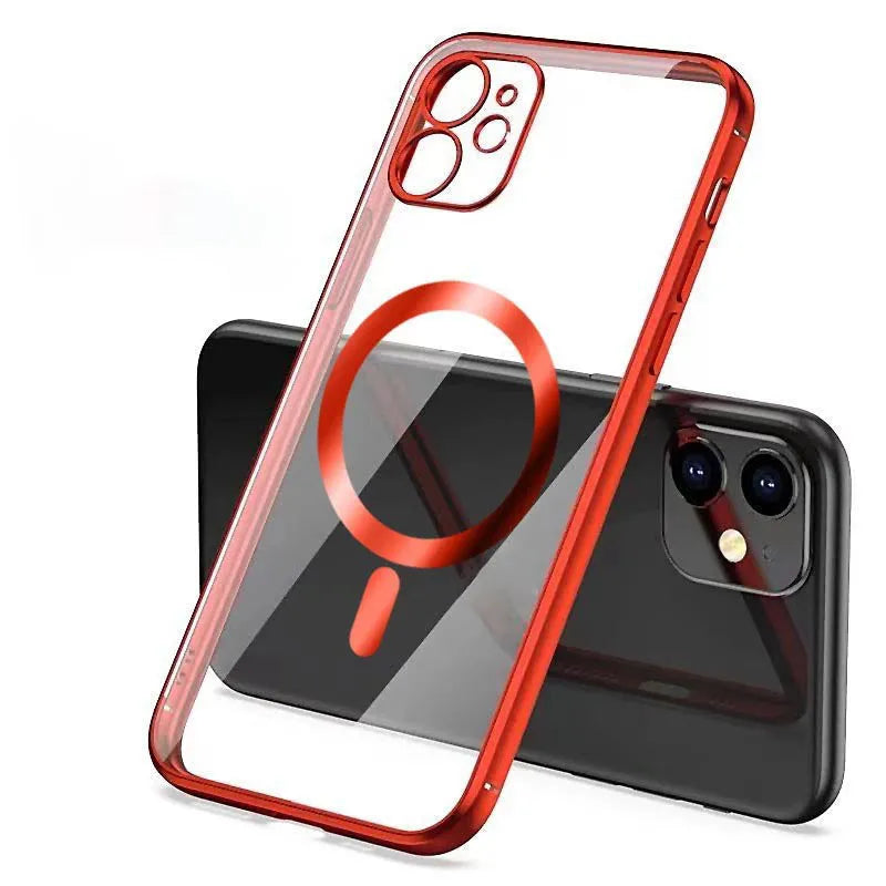 Electroplated protective cover for magnetic phone cases in black, blue, gold, purple and silver colours