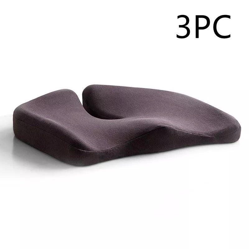 Memory foam seat cushion with non-slip bottom for office and car use