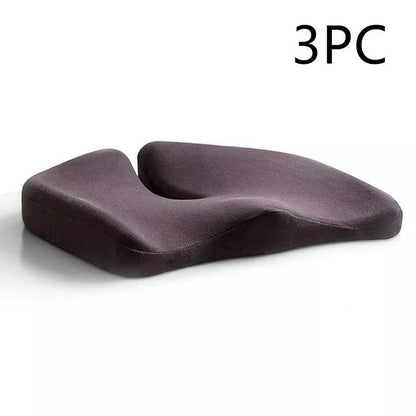 Memory foam seat cushion with non-slip bottom for office and car use