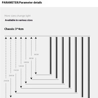 80cm aluminium LED wall lamp with PC shade showing three colour temperature options