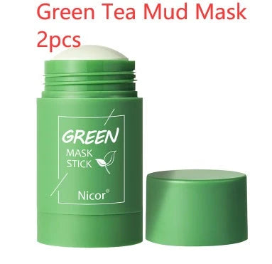 Nourishing Green Tea and Eggplant Clay Mask Set - Deeply cleanse pores, control oil, and brighten skin for a radiant, healthy-looking complexion