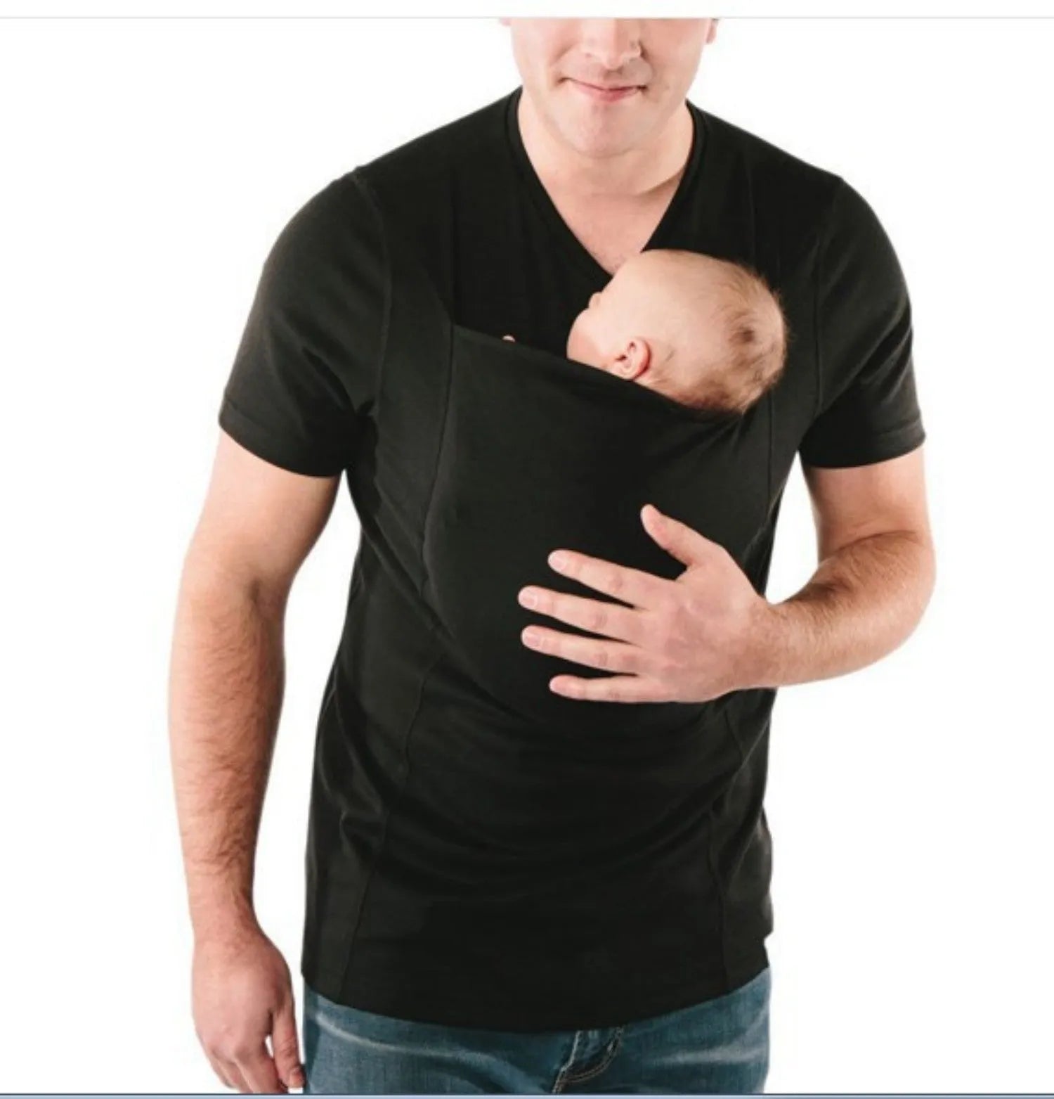 A green loose-fitting cotton short sleeve casual top with a round neck on a hanger.