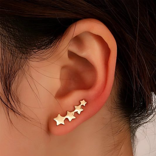 A pair of copper leaf-shaped clip-on earrings for women, KC Gold Star A896 finish.