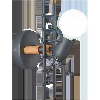 Retro LED Wrought Iron Villain Climbing Stairs Lights in black, green, and white