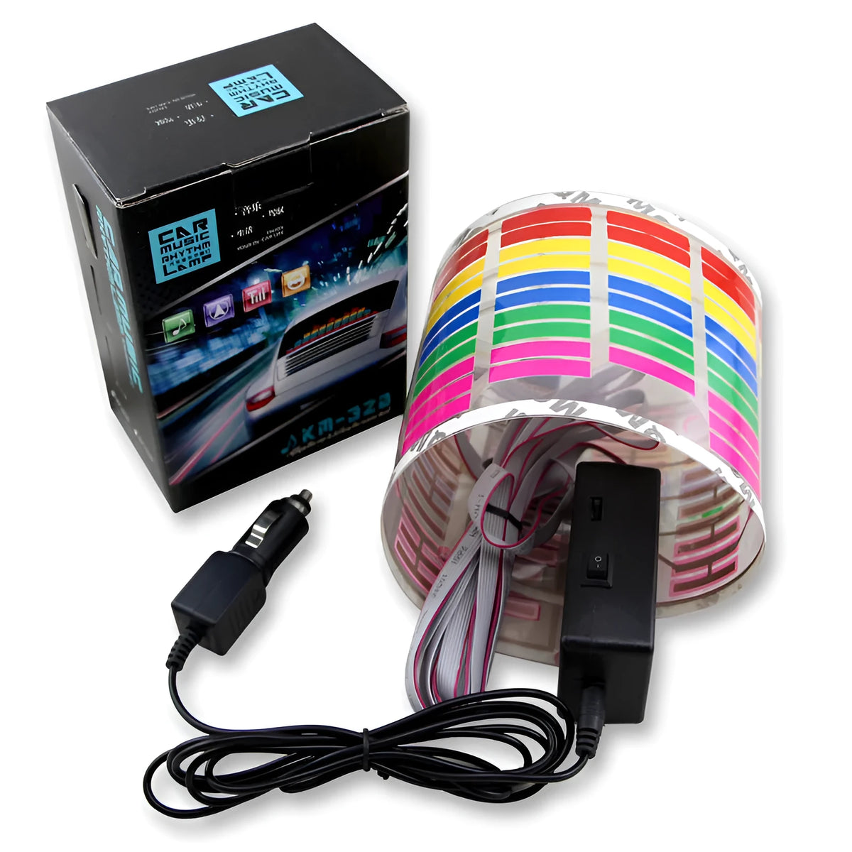 Automobile LED music rhythm light 45x11cm 12V 8W cold light source universal car interior light
