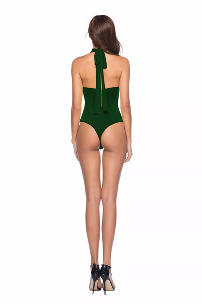 Backless strappy jumpsuit in various colors showcasing irregular design