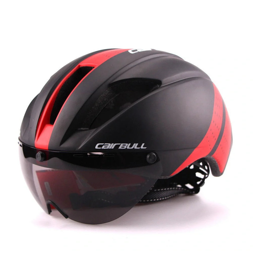 Bicycle Aero Helmet with magnetic computer lens and ventilation holes for cycling