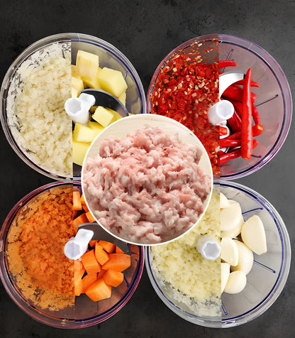 Compact home ginger garlic blender with 400ml bowl and 3 stainless steel blades for quick kitchen prep