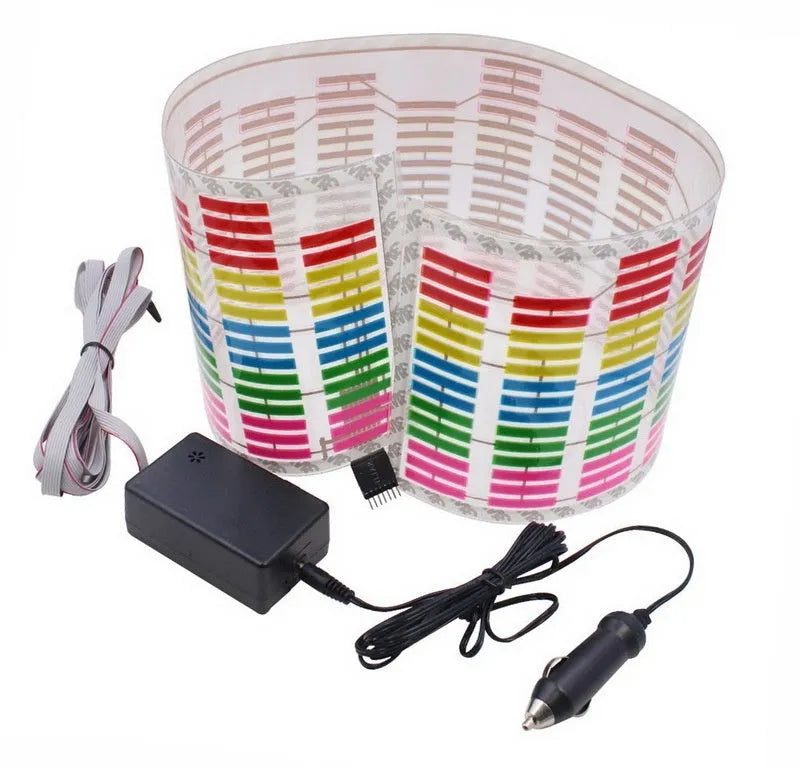 90cm by 25cm car voice control rhythm light with electroluminescent panel showing music-synchronised patterns