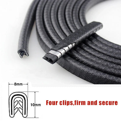 Universal car door anti-collision strip with built-in steel disc for scratch protection
