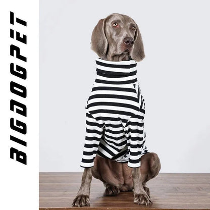 Black and white polyester dog clothing for large breeds in thin inner layer design