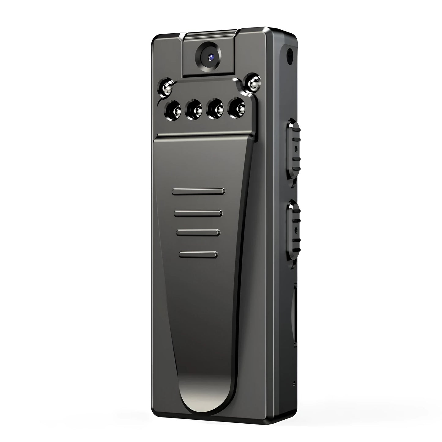 Black 1080p HD DV camera with a rotating lens on a stand.