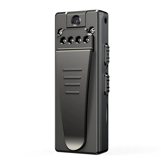 Black 1080p HD DV camera with a rotating lens on a stand.