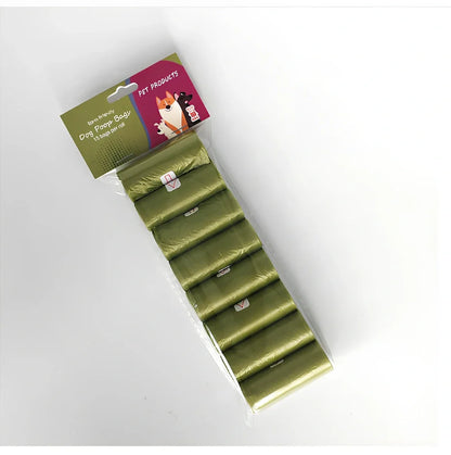 Pack of green solid colour pet waste bags in 20PCS quantity for dog and cat poop pickup
