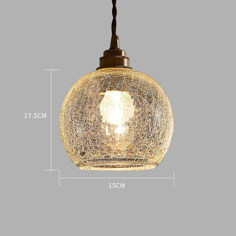 Compact spherical brass and glass ball chandelier with copper finish and clear glass shade, shown in diamond colour.
