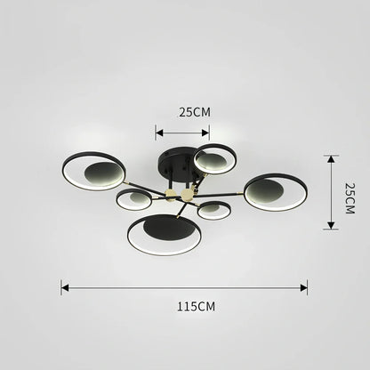 Nordic molecular glass ceiling light with adjustable height and three-colour LED options