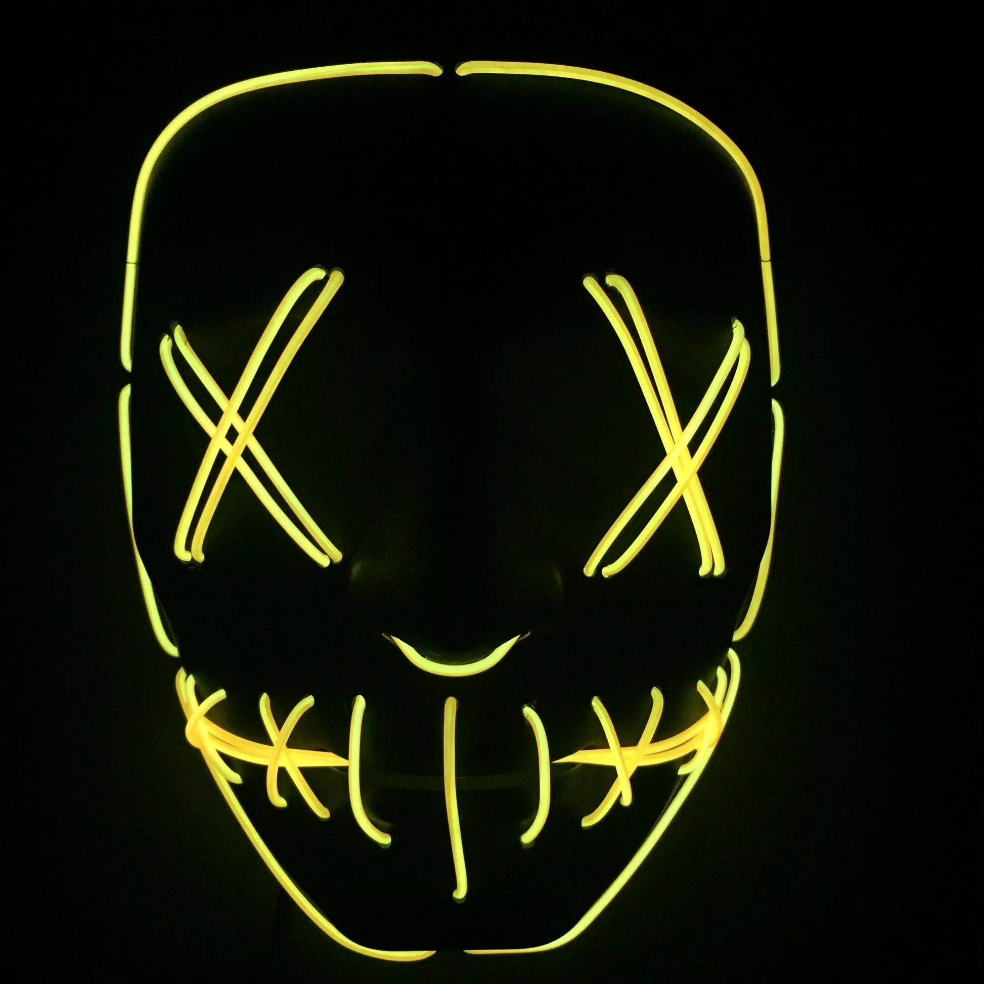 Halloween LED Glowing Full Face Mask in various colors with customizable lighting modes