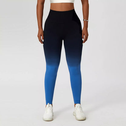 Gradient Fitness High Waist Sportswear Tight Outdoor Pants for Women in various colors