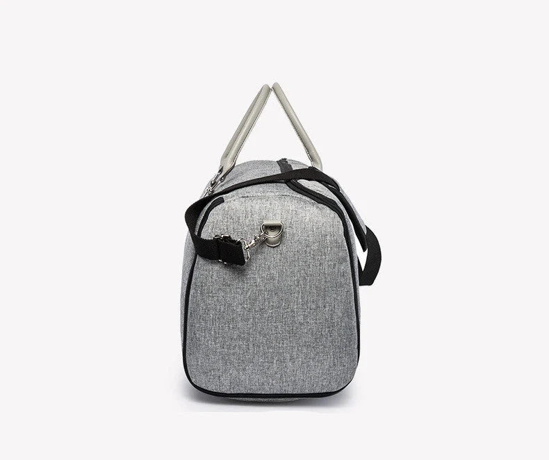 Large-capacity multi-function suit bag for gym and travel in black and grey