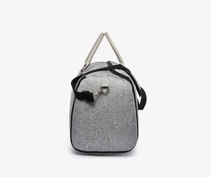 Large-capacity multi-function suit bag for gym and travel in black and grey