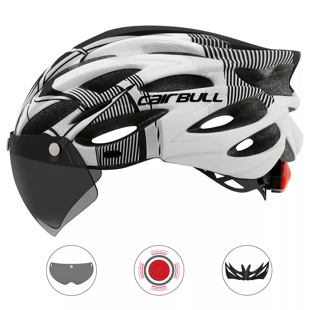 Bicycle helmet hard hat with 22 wind tunnels for enhanced airflow, available in multiple colors