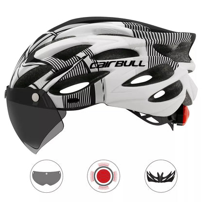 Bicycle helmet hard hat with 22 wind tunnels for enhanced airflow, available in multiple colors