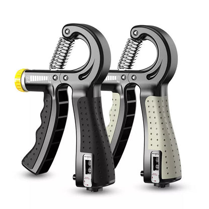 Adjustable counting grip strength device for hand and wrist training with 10-60kg resistance