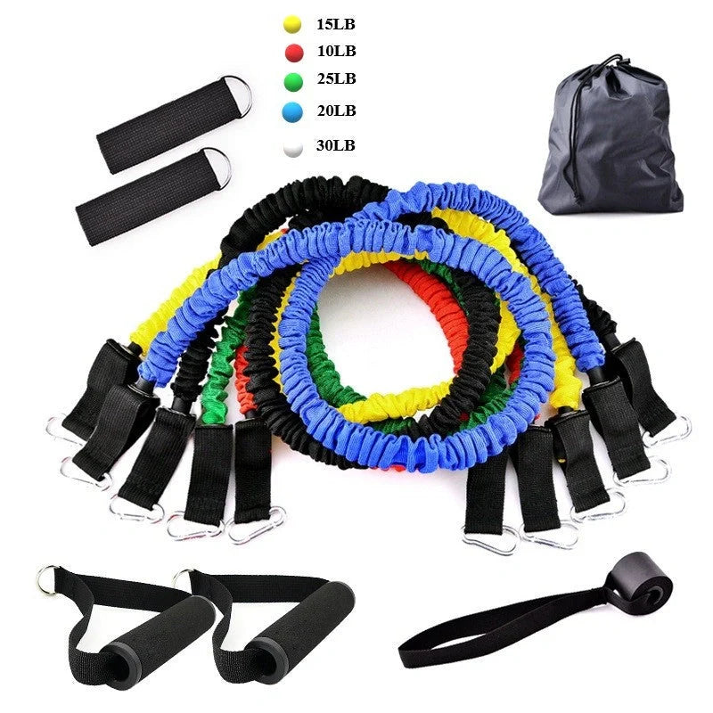 Portable Fitness Resistance Bands Set for home workouts and strength training