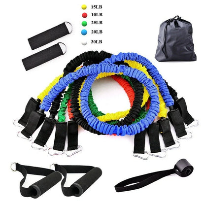Portable Fitness Resistance Bands Set for home workouts and strength training