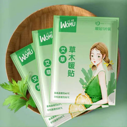 Self-heating uterus warming plaster with natural herbal paste options