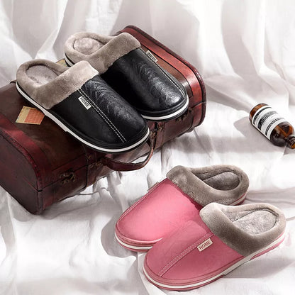 PU waterproof cotton slippers in various colors for men and women