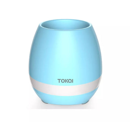 Touch-sensitive music vase desktop audio in pink, blue, or white