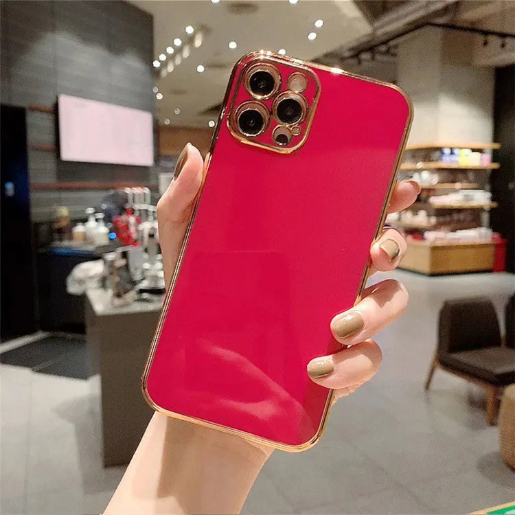 Luxury solid colour electroplated phone case for iPhone 13 with geometric graffiti design