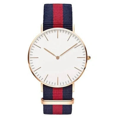Nylon two-needle watch with quartz movement and stainless steel buckle