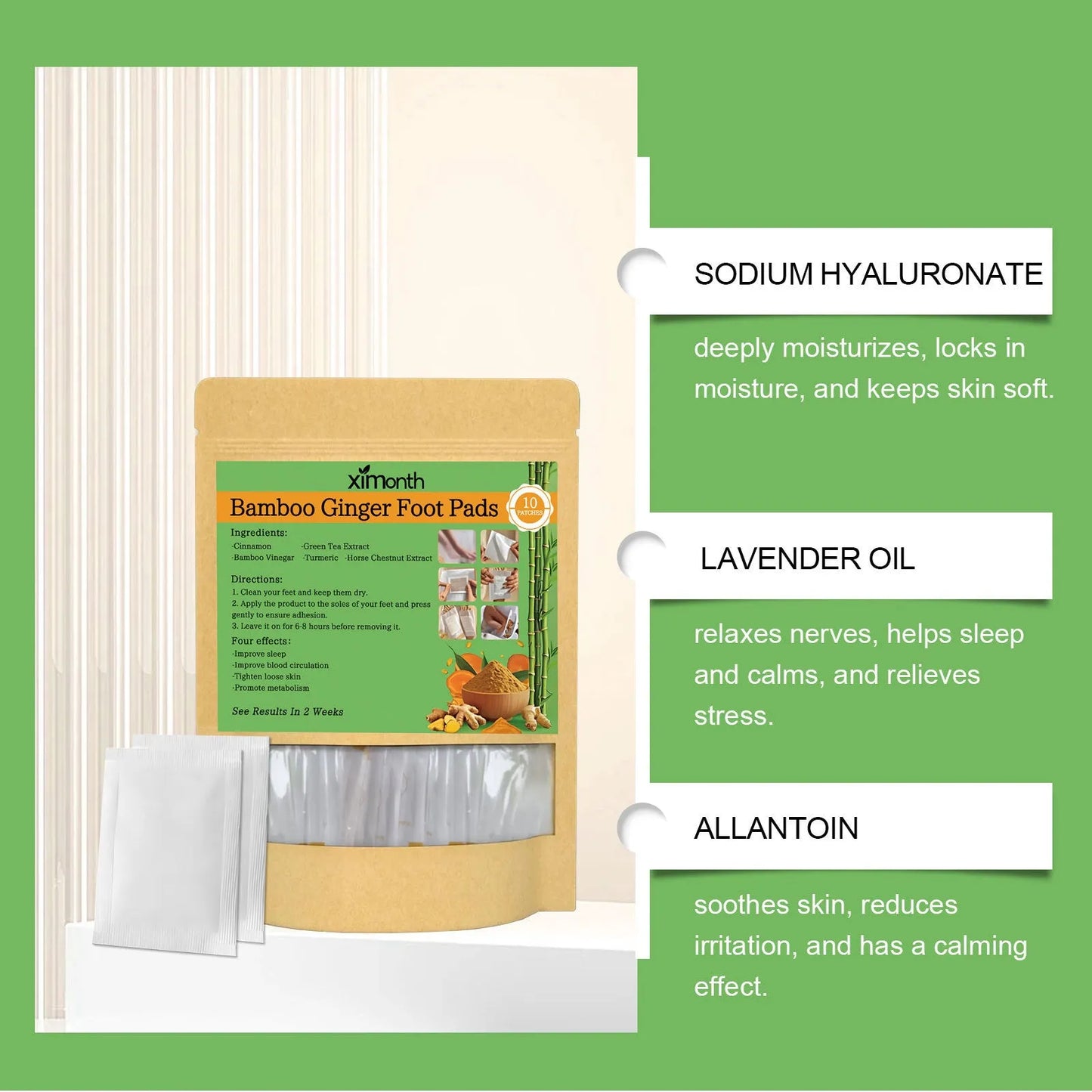 10-pack natural ingredients health patches in adhesive bandage format
