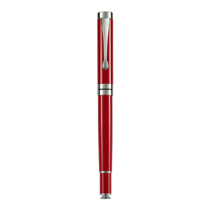 Metal fountain pen showing multiple colour options with gold and silver clips for calligraphy practice