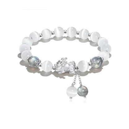 Handmade natural black agate couple bracelet with 10mm wave design and grey colour options