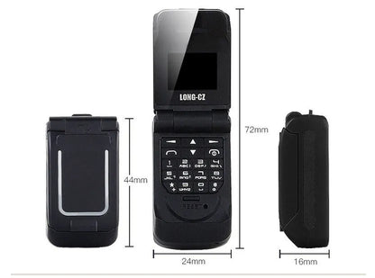 Mini flip mobile phone in six colour options with flip cover closed
