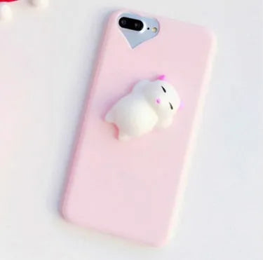 3D cartoon cat design silicone phone case for iPhone with soft TPU construction