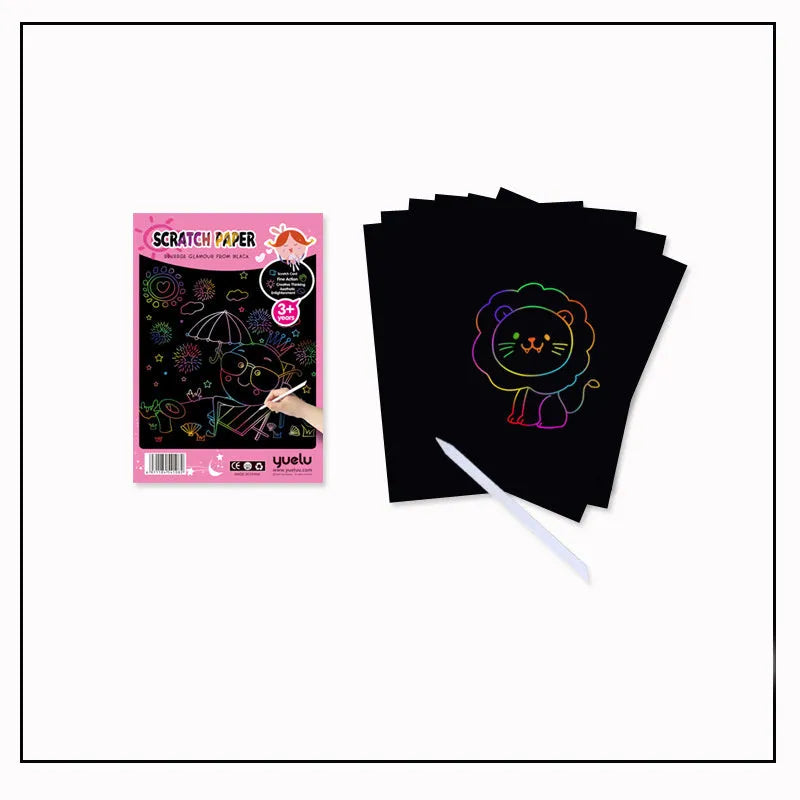 Pack of children's colourful A4 and 16K handmade drawing paper sheets.
