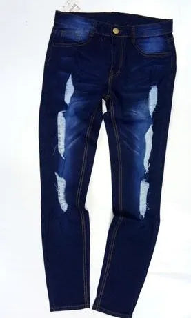 Jamal skinny denim jeans in black, blue, and Sku blue, sizes S to 3XL