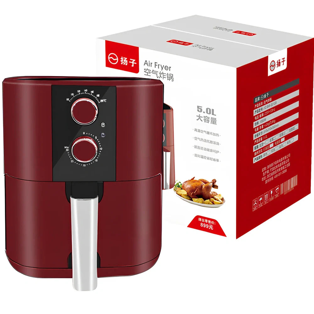 Yangtze air fryer with 5-litre capacity and mechanical control dial for family meal preparation
