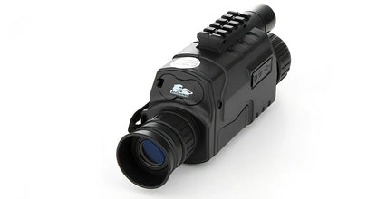 Black infrared monocular with 500m night vision range and 5x magnification for dark conditions