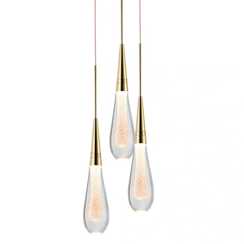 Postmodern crystal chandelier with three adjustable light heads and 27cm compact design