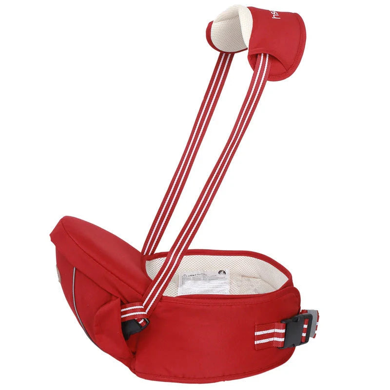 A comfortable 2-in-1 baby carrier with versatile carrying options, suitable for newborns to toddlers, featuring multiple color choices and a large storage compartment.