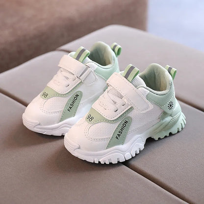 Plain children's cotton shoes in green, black, pink or orange, sizes 21 to 30, one pair